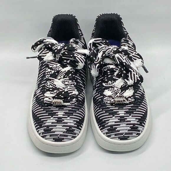 Burberry Black & White Check Knit Box Sneakers size 37 - Picture 4 of 15